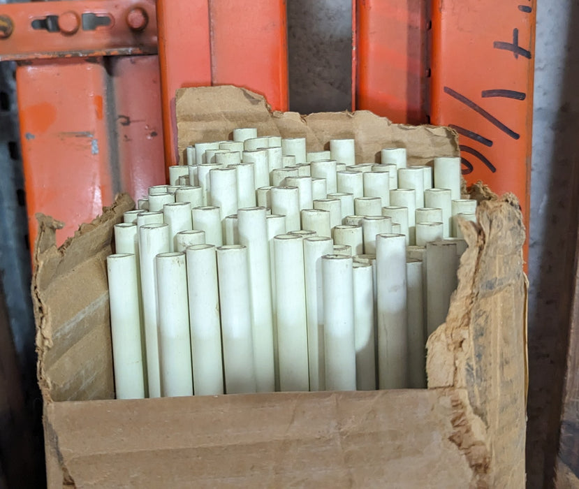 10 Tubes, Fiberglass Half Inch OD 89-1/2" long white unpainted