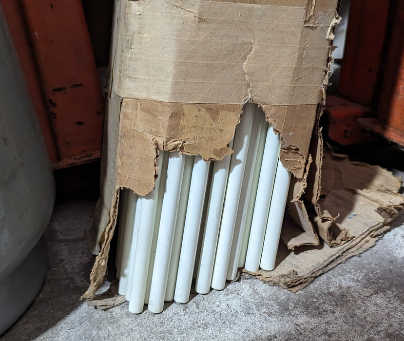 10 Tubes, Fiberglass Half Inch OD 89-1/2" long white unpainted