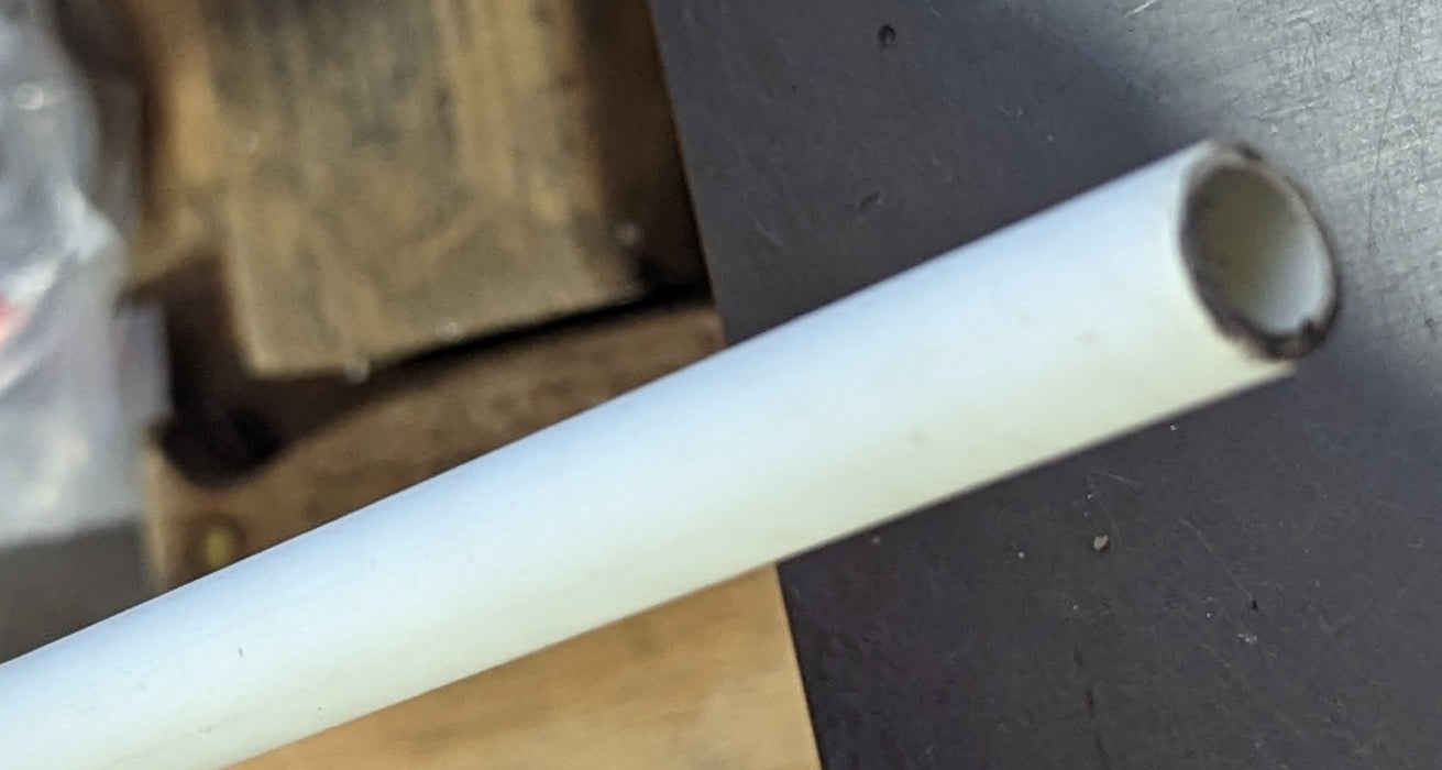 10 Tubes, Fiberglass Half Inch OD 89-1/2" long white unpainted