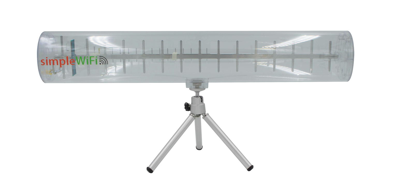 Yagi Antenna 2.4 GHz WiFi 15dBi Gain Desktop Tripod Clear
