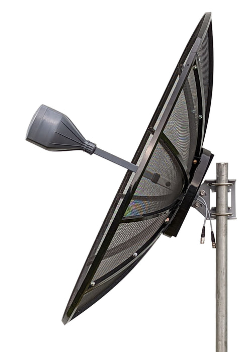 Ultra Wide Band Dual Circular Pol UWB 600MHz - 10GHz Dish Parabolic Mesh 4 FT 120cm Antenna