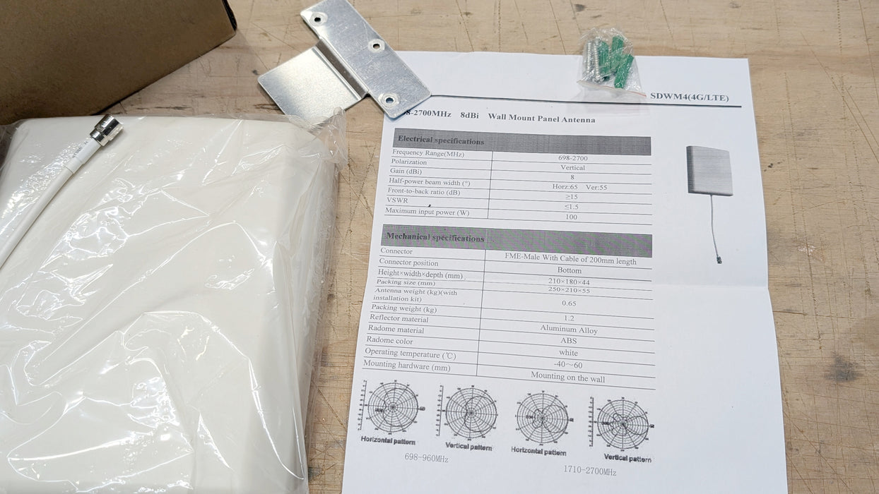 Panel Antenna Indoor 700-2700MHz 8 dBi Wall Mount Cellular