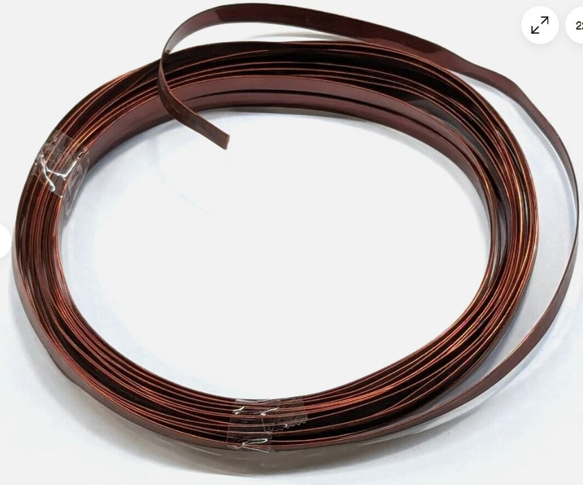 Pure Copper Cu Metal Insulated Strip 0.289" wide 0.024" thick, 20 FT Flat Wire